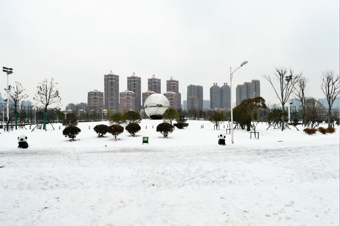 一場(chǎng)雪，體育中心美得不要不要的 但最美的風(fēng)景還是他們(圖2)